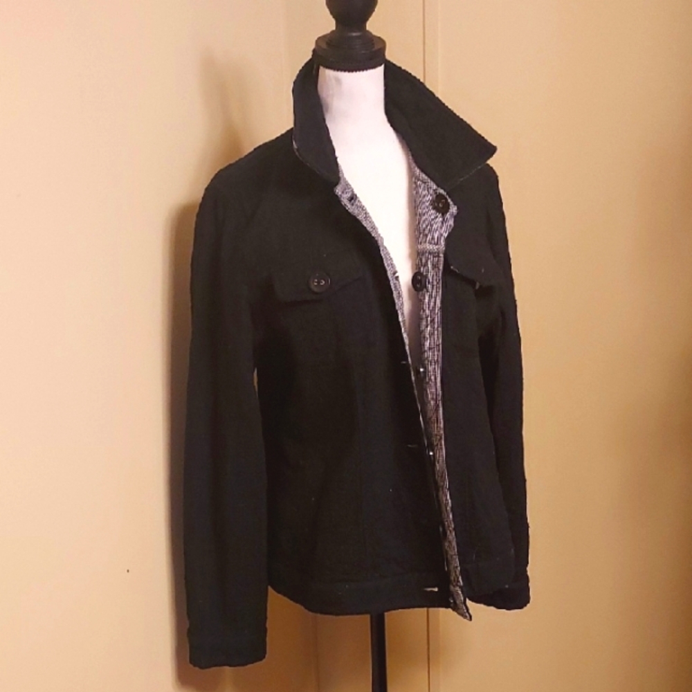Women's Black/Checkered Reversible Jacket
